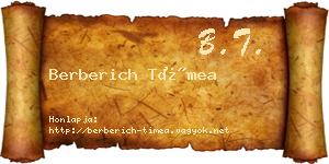 Berberich Tímea névjegykártya